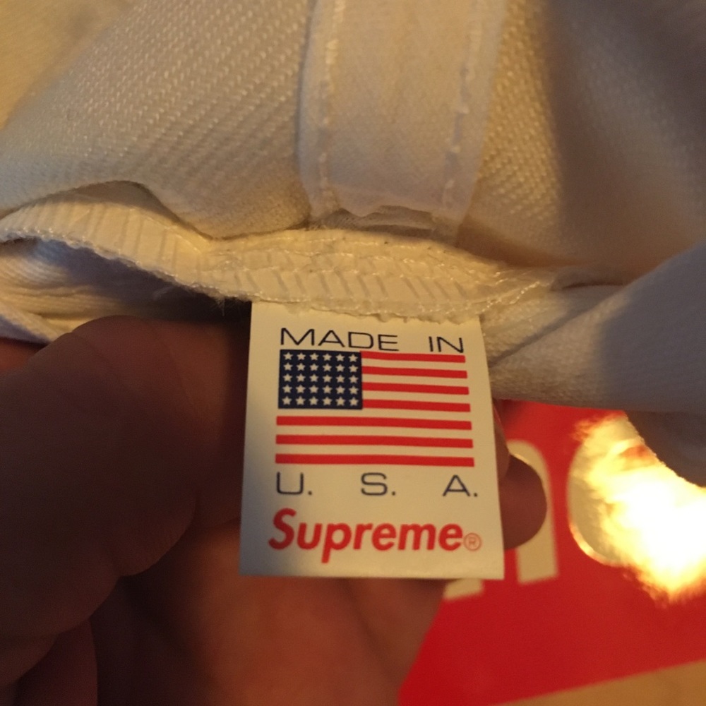 NWT SUPREME RARE TEAM 2020 6-PANEL WHITE NAVY HAT - Picture 5 of 7